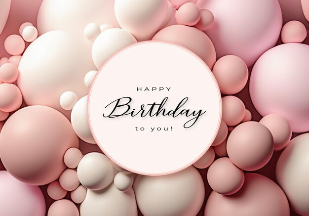 Feliz cumpleaños con globos realistas