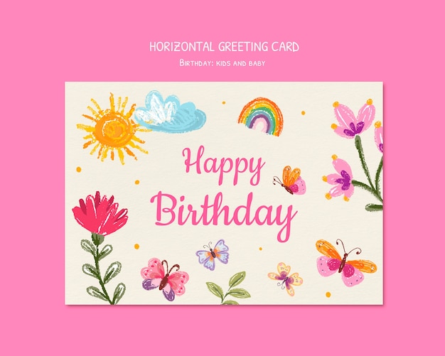 Feliz cumpleaños tarjeta de felicitación para niños y bebé