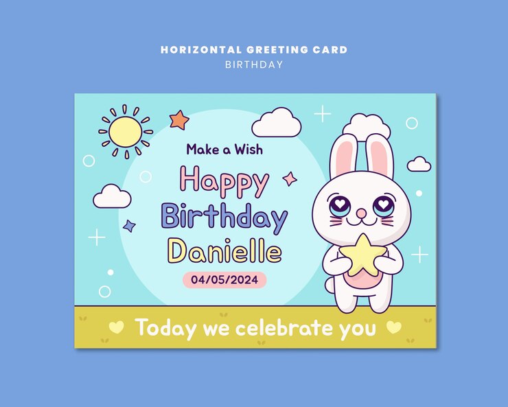 PSD gratuito feliz cumpleaños tarjeta de felicitación