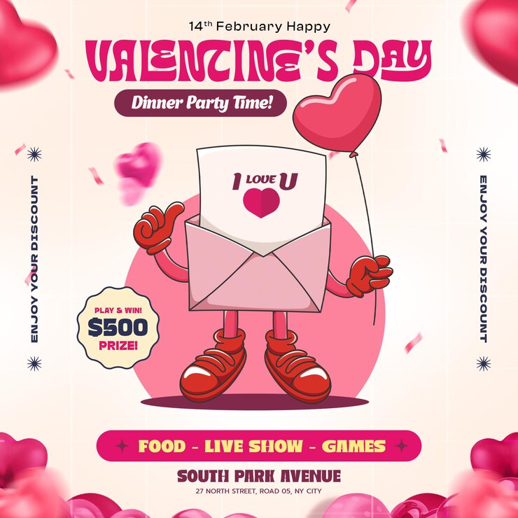 PSD gratuito feliz día de san valentín plantilla de diseño de publicaciones en las redes sociales