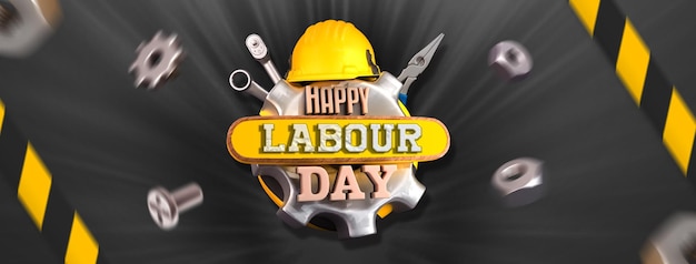 Feliz Día del Trabajo Modelo de diseño de portada de redes sociales
