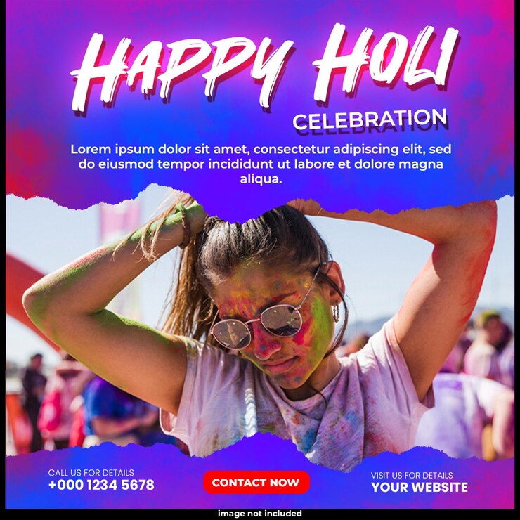 PSD gratuito feliz festival de holi en las redes sociales