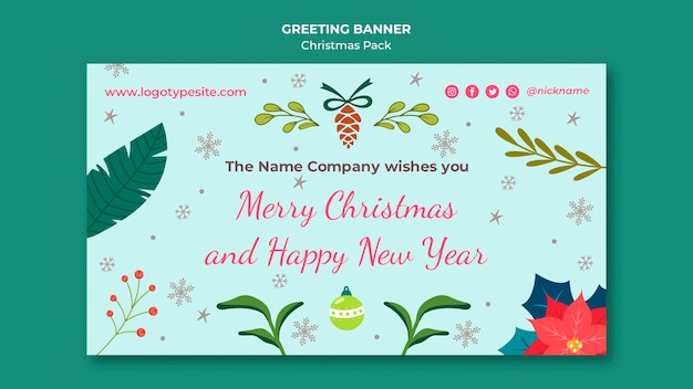 PSD gratuito feliz navidad y feliz año nuevo banner