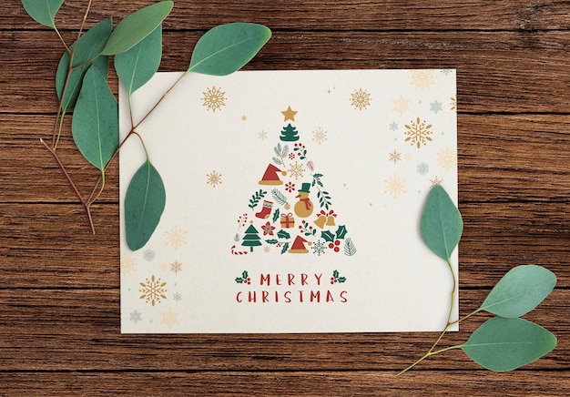 Feliz Navidad tarjeta de felicitación maqueta