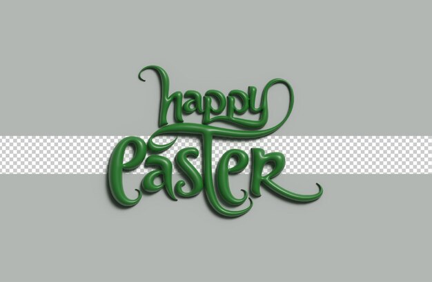 Feliz Pascua Caligráfico Estilo 3d Texto Vector ilustración Diseño