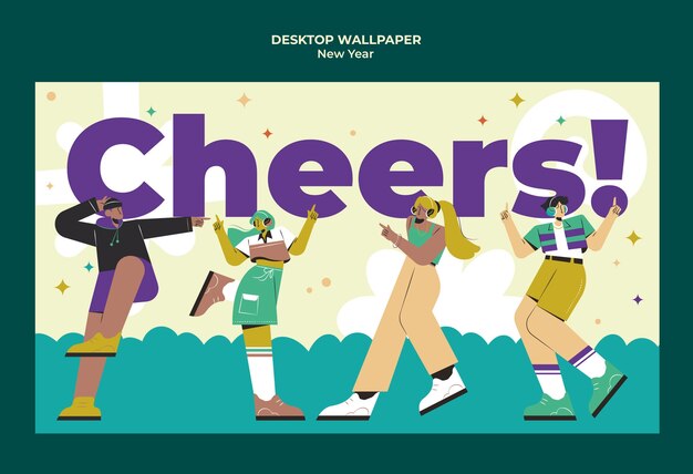 Feliz plantilla de celebración del año nuevo