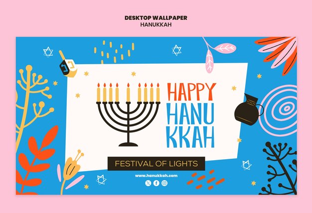 Feliz plantilla para la celebración de Hanukkah