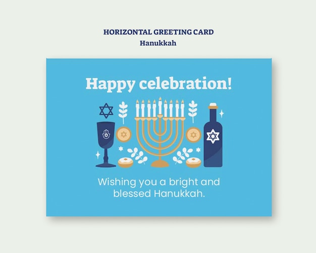 Feliz plantilla para la celebración de Hanukkah