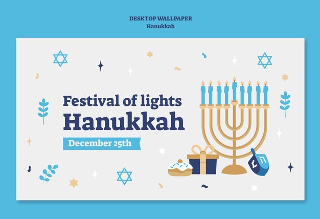 Feliz plantilla para la celebración de Hanukkah