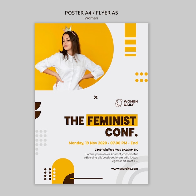 Feminisme conferentie folder sjabloon