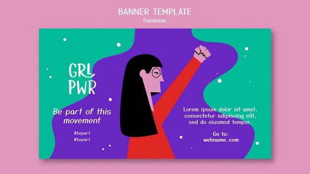 Feminisme sjabloon voor spandoek