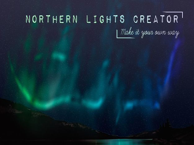 PSD gratuito fenómeno de la naturaleza creadora de northern lights.
