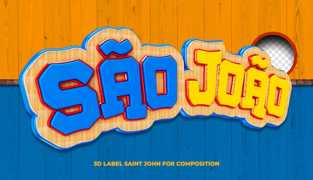 PSD gratuito festa junina 3d logo sao joao en brasil para composición