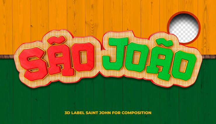 PSD Gratis festa junina 3d logo sao joao in brazil for composition