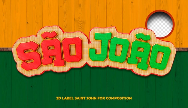 Gratis PSD festa junina 3d-logo sao joao in brazilië voor compositie