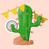 Gratis PSD festa junina cactus en wimpers