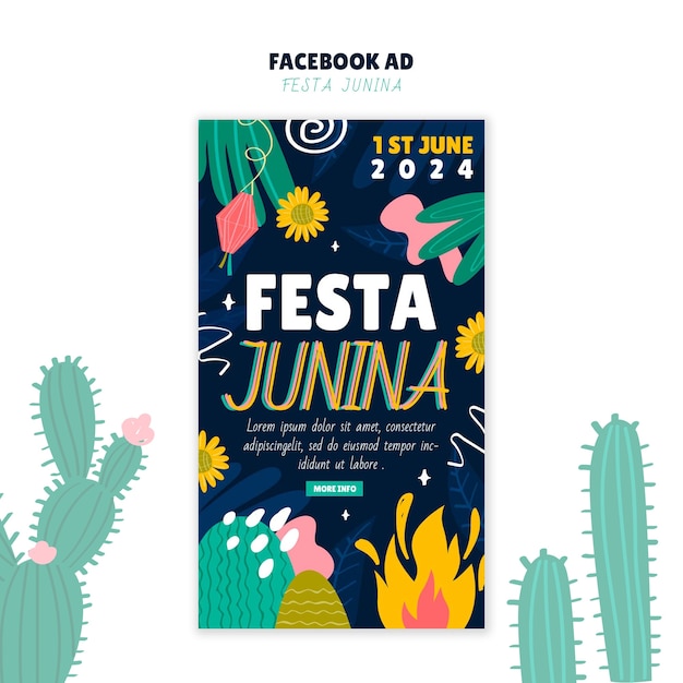 Gratis PSD festa junina sjabloonontwerp