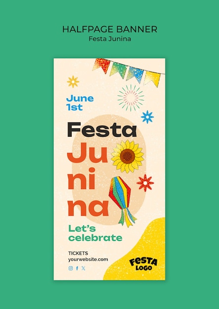 Gratis PSD festa junina sjabloonontwerp