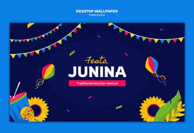 Gratis PSD festa junina viering sjabloon