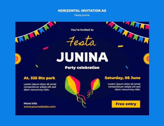 Gratis PSD festa junina viering sjabloon