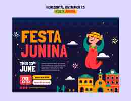 Gratis PSD festa junina viering sjabloon