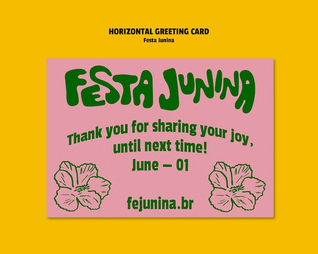 Gratis PSD festa junina viering sjabloon