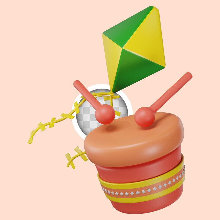 PSD Gratis festa junina with drums and pennants