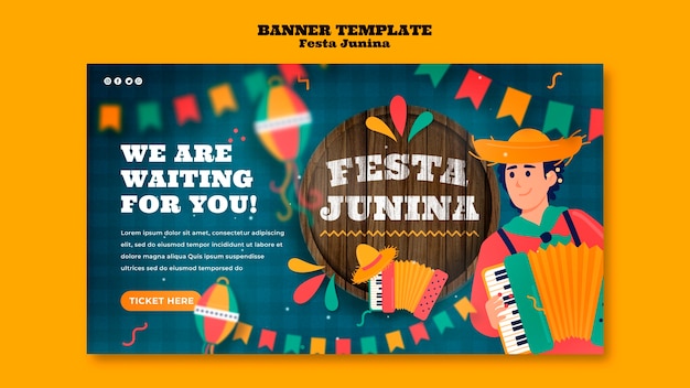 Gratis PSD festas juninas feest landingspagina