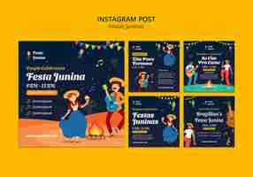 Gratis PSD festas juninas viering instagram-berichten