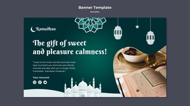 Festeggia il banner orizzontale del ramadan
