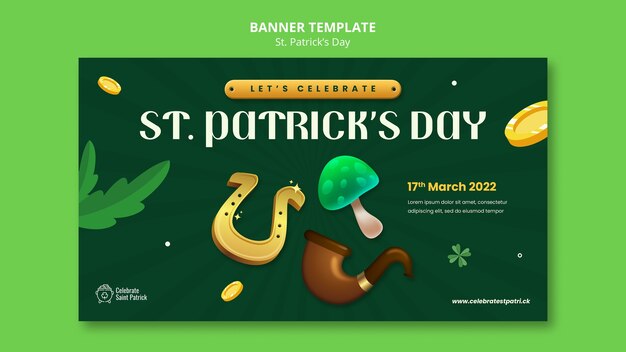 Festeggia st. banner orizzontale del giorno di san patrizio