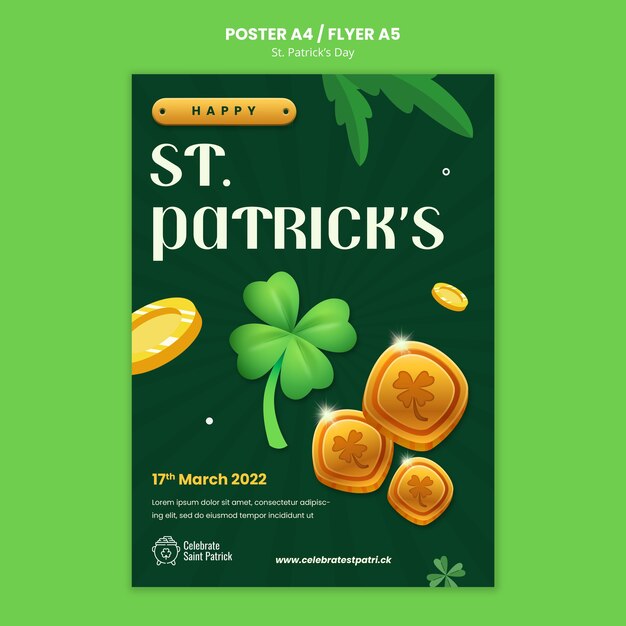 Festeggia st. modello di poster per il giorno di san patrizio