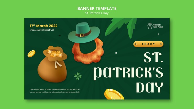 PSD gratuito festeggia st. striscione del giorno di san patrizio