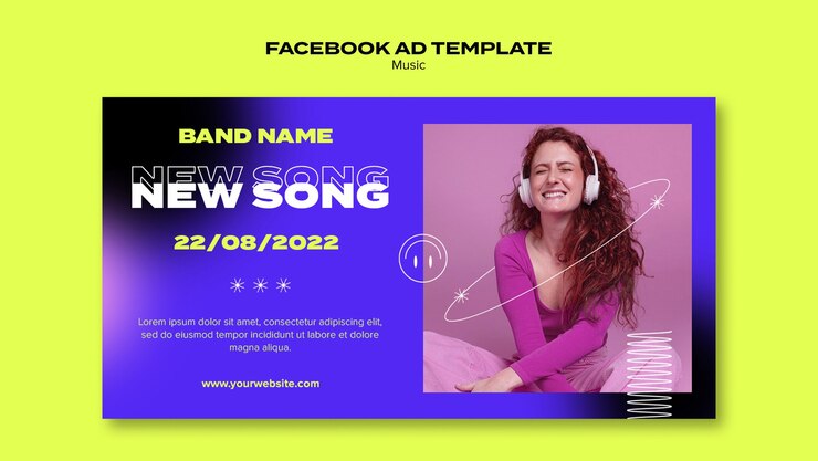 PSD gratuito festival de música en degradado y plantilla de promoción de redes sociales de conciertos