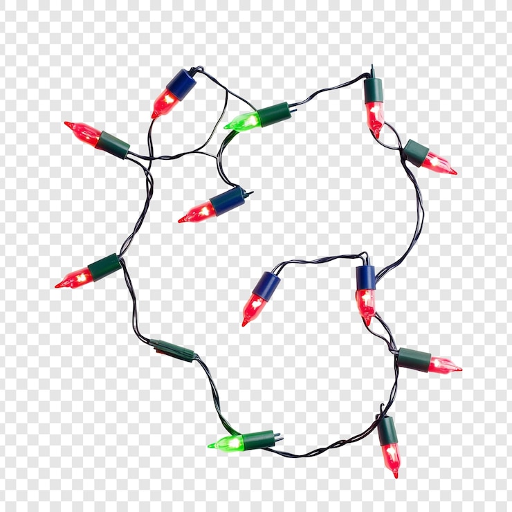 PSD Gratis festive christmas string lights ready for decoration