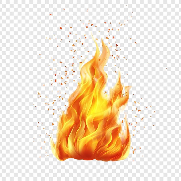 PSD gratuito fiery blaze una raffigurazione digitale realistica di braci ardenti e fiamme calde