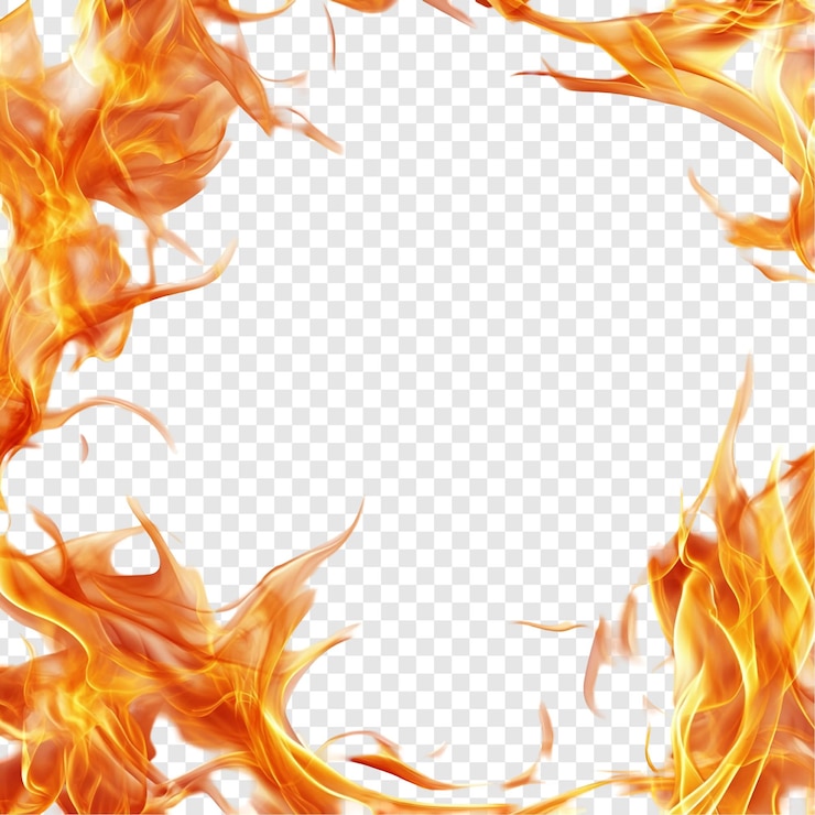 PSD gratuito fiery frame abstract blaze design del confine