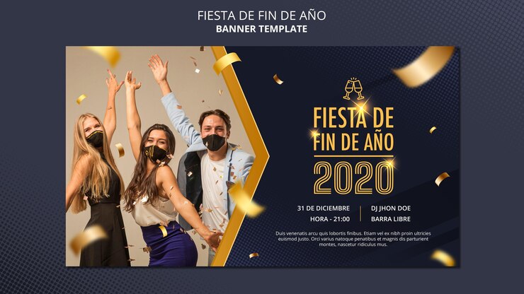 Gratis PSD fiesta de fin de ano-sjabloon voor spandoek