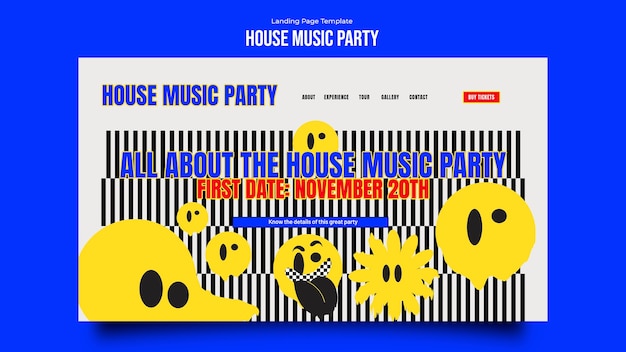 PSD gratuito fiesta de música house