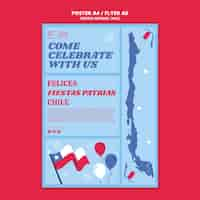 Gratis PSD fiestas patrias chili poster sjabloon