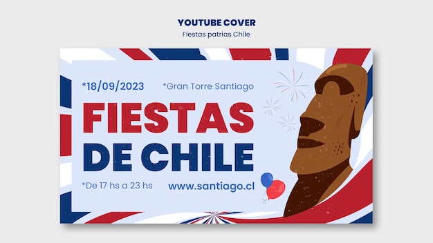 Gratis PSD fiestas patrias chili sjabloonontwerp