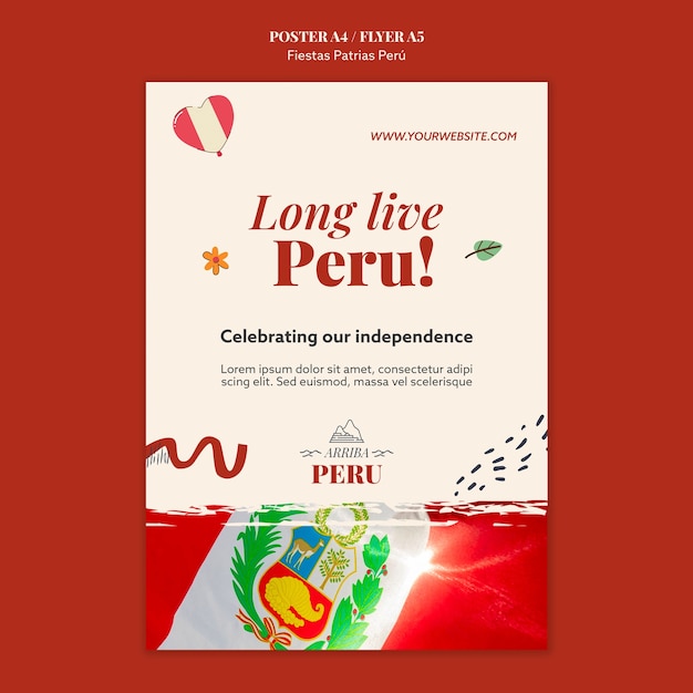 Fiestas patrias peru poster sjabloon