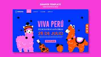 Gratis PSD fiestas patrias peru viering bestemmingspagina sjabloon