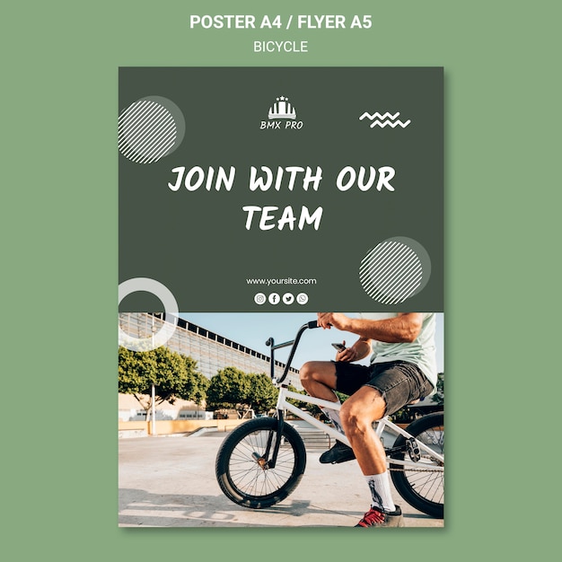 Gratis PSD fiets flyer sjabloonontwerp