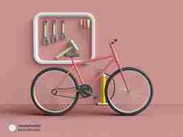 Gratis PSD fietspictogram geïsoleerde 3d render illustration