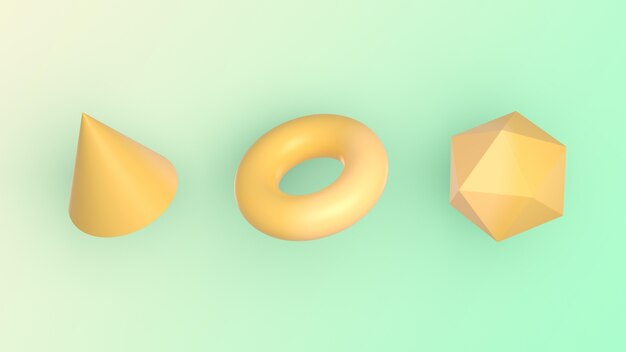 Figuras geométricas en renderizado 3d