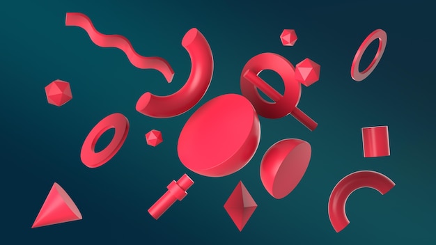 Figuras geométricas en renderizado 3d