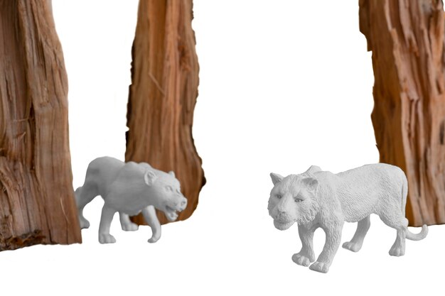 Figurine di animali selvatici isolati