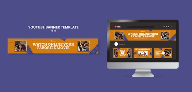 Gratis PSD film en bioscoop youtube-bannersjabloon