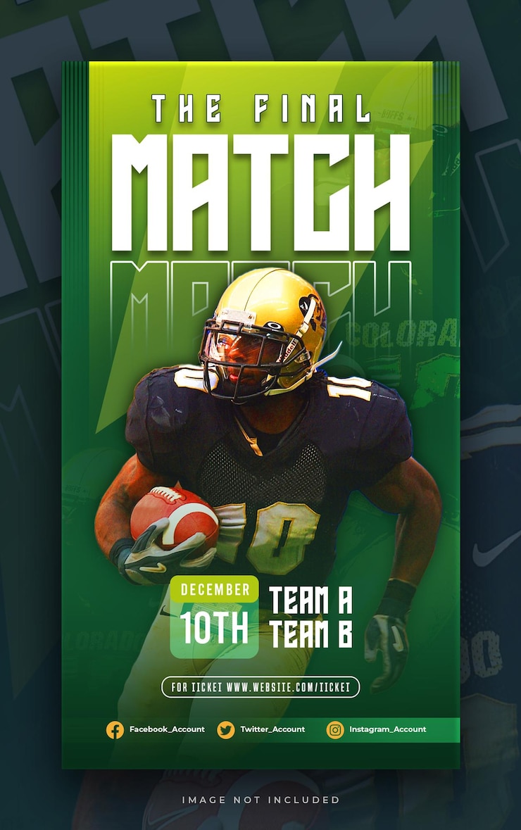 PSD Gratis final match football social media story template
